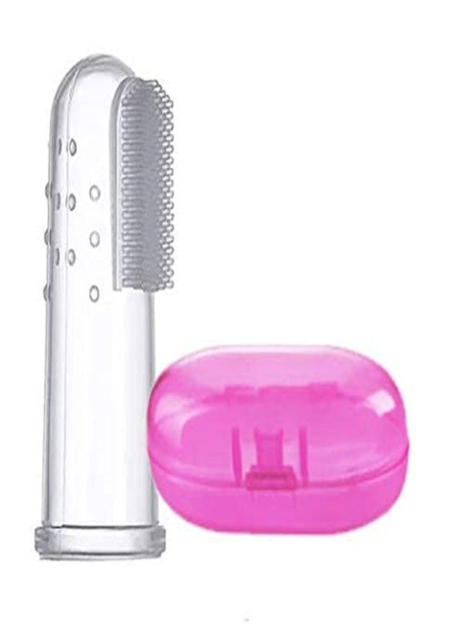 ROFORUF Baby Silicone Finger Toothbrush with Tongue Cleaner & Storage Case | BPA-Free Soft Brush for Newborn Oral Care, Gum Massage & Teething Relief | Safe Finger Toothbrush for Infants & Toddlers (Multicolor, Pack of 1) - Image 1